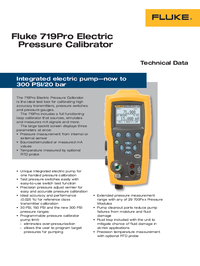 Thumbnail of document Data Sheet - 719Pro Electric Pressure Calibrators